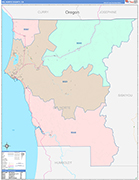 Del Norte County Wall Map Color Cast Style